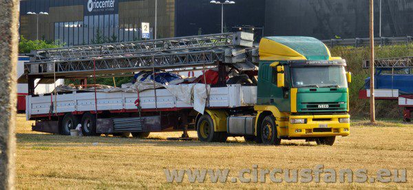 CIRCO DARIX TOGNI A BERGAMO arrivati i primi mezzi