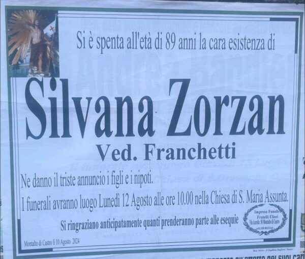 CI HA LASCIATO SILVANA ZORZAN FRANCHETTI