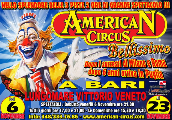 DA QUESTA SERA E' DI NUOVO AMERICAN CIRCUS